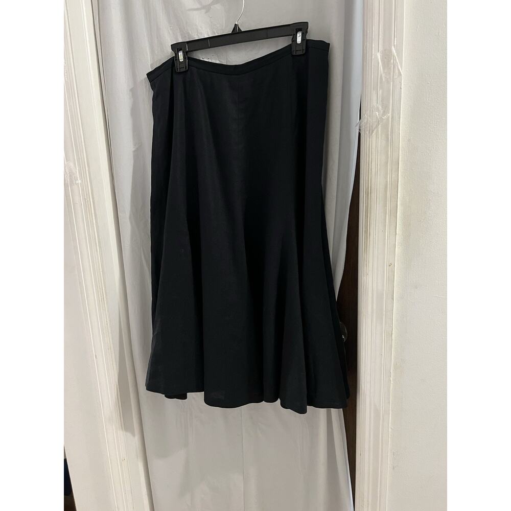 Lauren Ralph Lauren Black Linen Maxi Skirt Sz 12 Boho Goth Designer